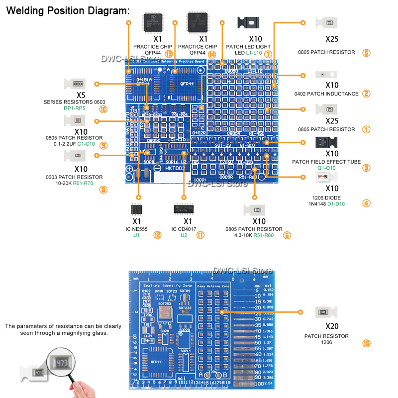 SMD متقدمة لوحة ممارسة لحام ال - مراجعة Pcb Etching Kit وسعره