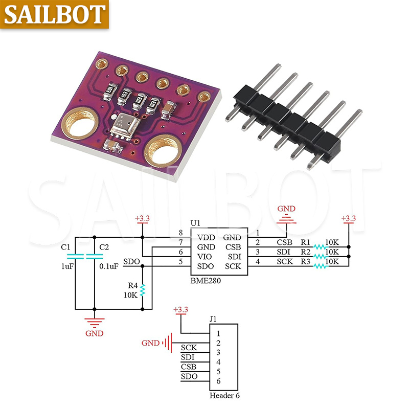 BME280 5 فولت 3.3 فولت الاستشع - مراجعة Bme280 Humidity Sensor وسعره